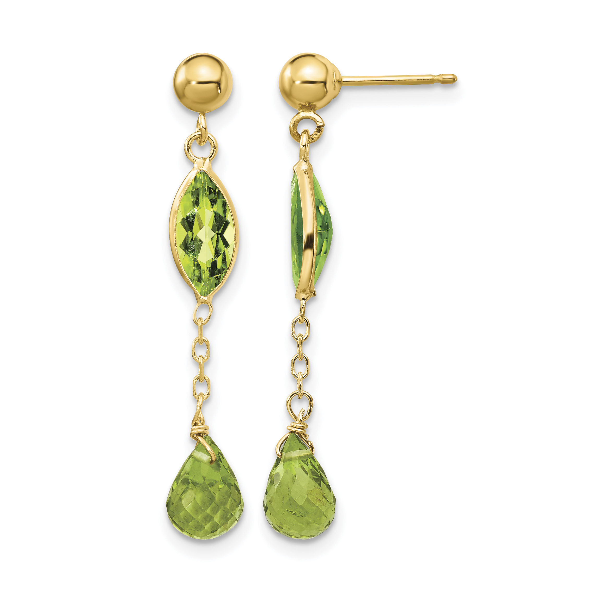 14K Peridot Post Earrings (YE1369)
