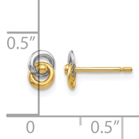 14K and White Rhodium 5mm Intertwined Love Knot Post Earrings view 4