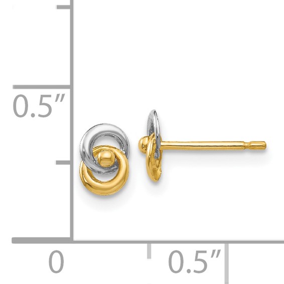 14k and White Rhodium 5mm Intertwined Love Knot Post Earrings