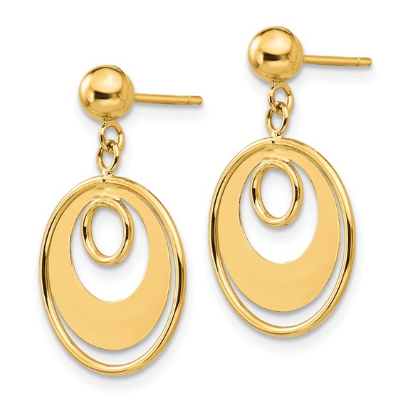 14k Circle Dangle Post Earrings