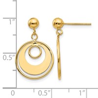 14K Circle Dangle Post Earrings view 4