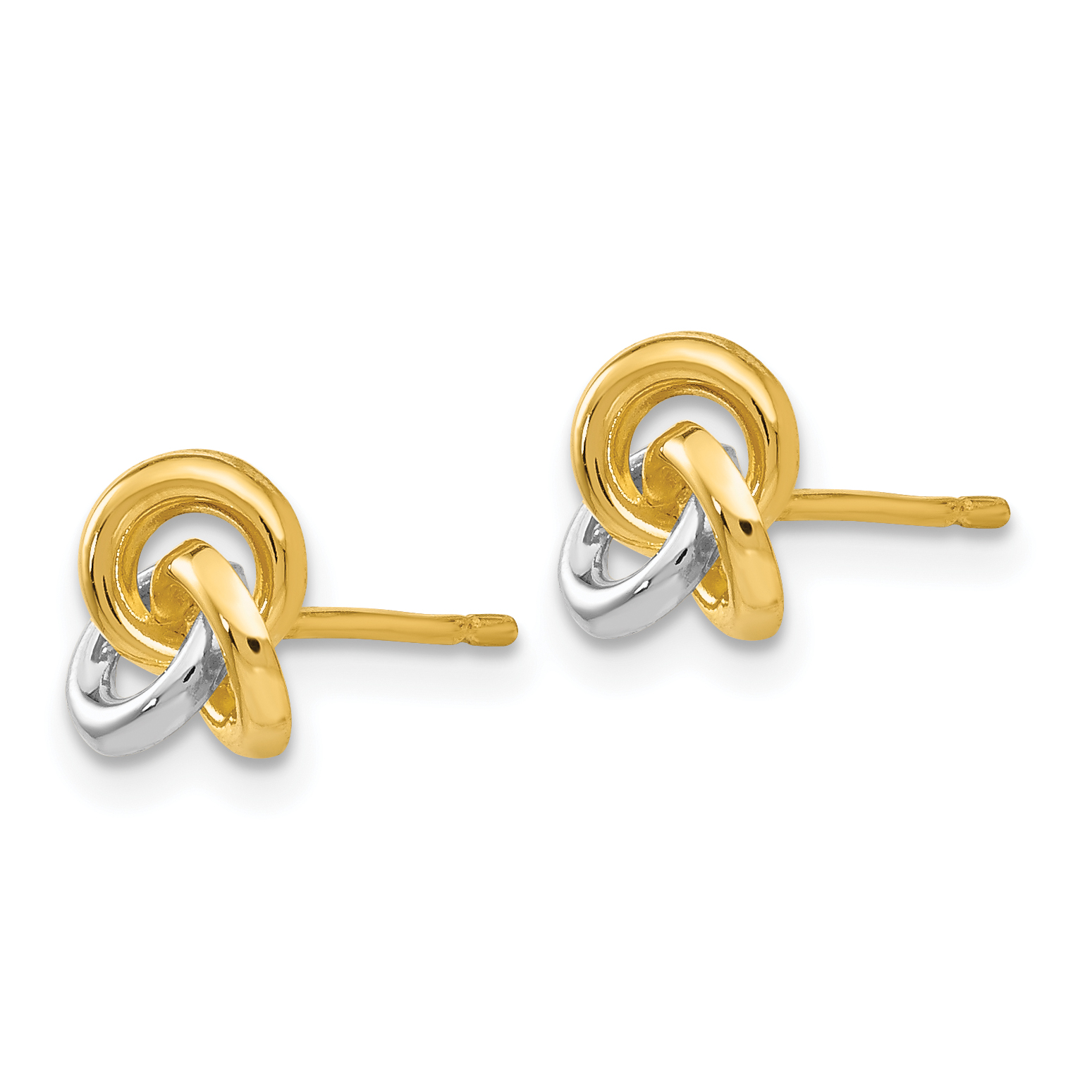 14k and White Rhodium Trinity Knot Post Earrings YE145 detailed image 2