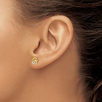 14K and White Rhodium Trinity Knot Post Earrings view 3