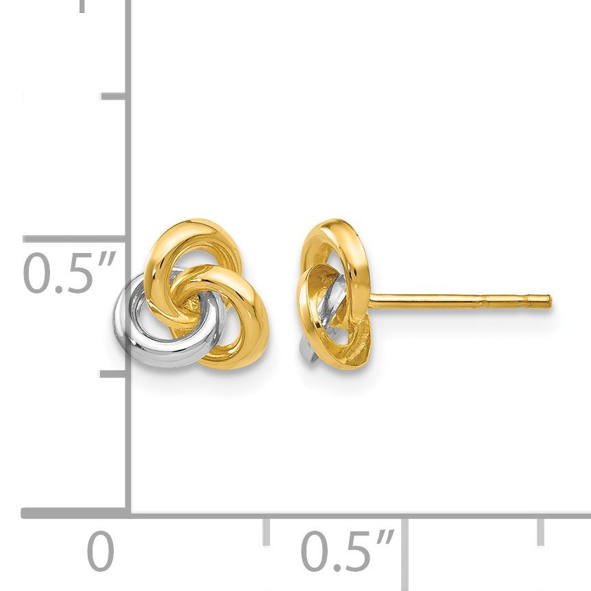 14k and White Rhodium Trinity Knot Post Earrings YE145 detailed image 4