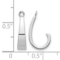14K White Gold J-Hoop Earring Jackets view 3
