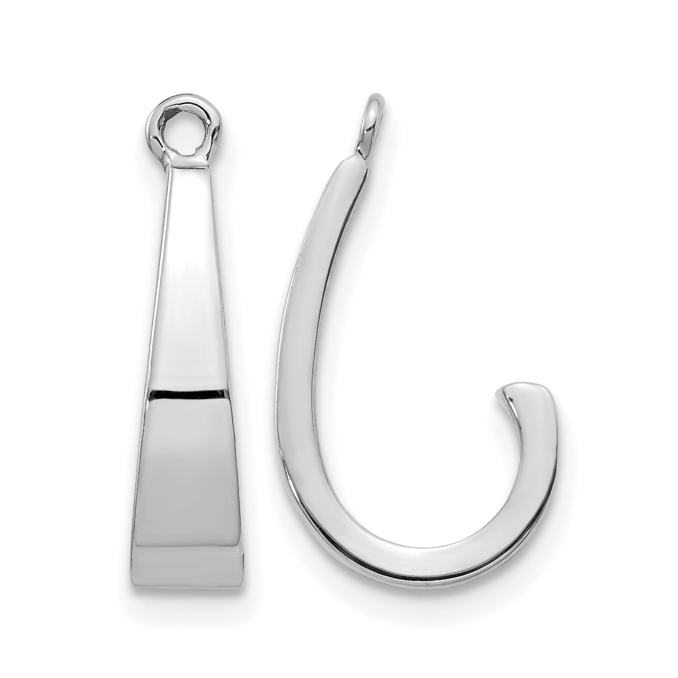 14k White Gold J Hoop Earrings Jackets (YE1493)
