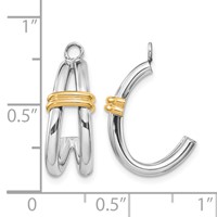 14K Two-tone J-Hoop Earring Jackets view 3