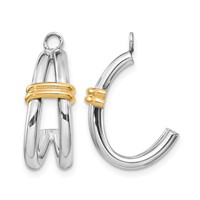 14K Two-tone J-Hoop Earring Jackets view 1