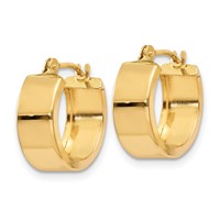 14K Yellow Gold 5x10mm Polished Hoop Earrings view 2