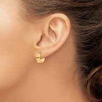 14K Yellow Gold 5x10mm Polished Hoop Earrings view 3