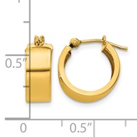 14K Yellow Gold 5x10mm Polished Hoop Earrings view 4