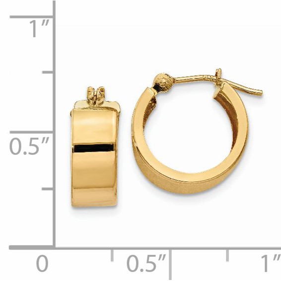 14k 5x10mm Polished Hoop Earrings