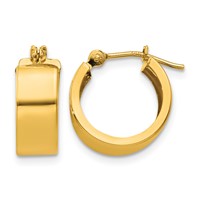14K Yellow Gold 5x10mm Polished Hoop Earrings view 1