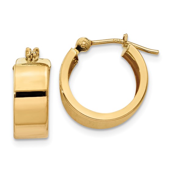 14k 5x10mm Polished Hoop Earrings