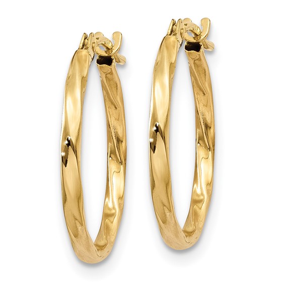 1.5mm Gold Twisted Hoop Earrings