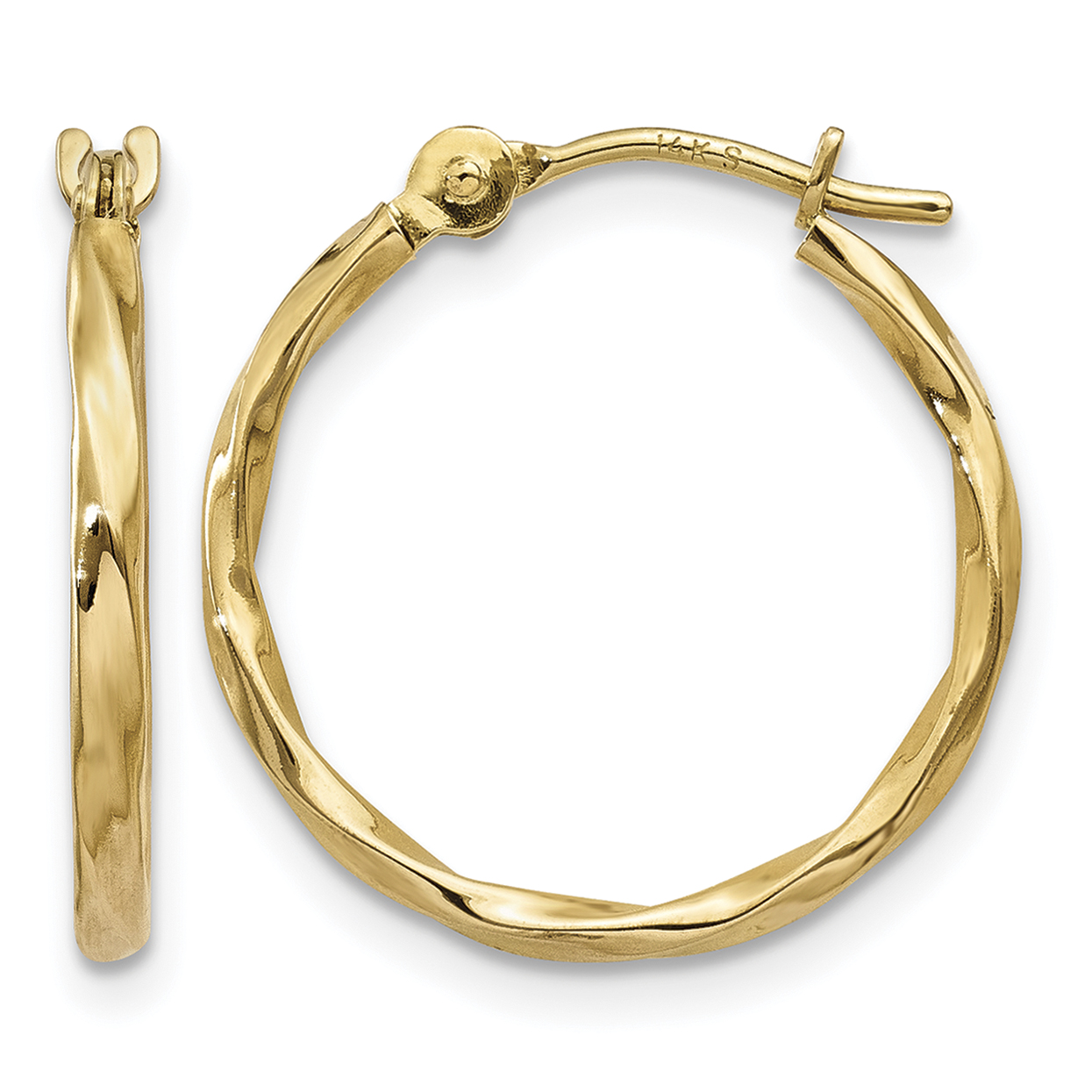 14k Twist Hoop Earrings (YE1500)