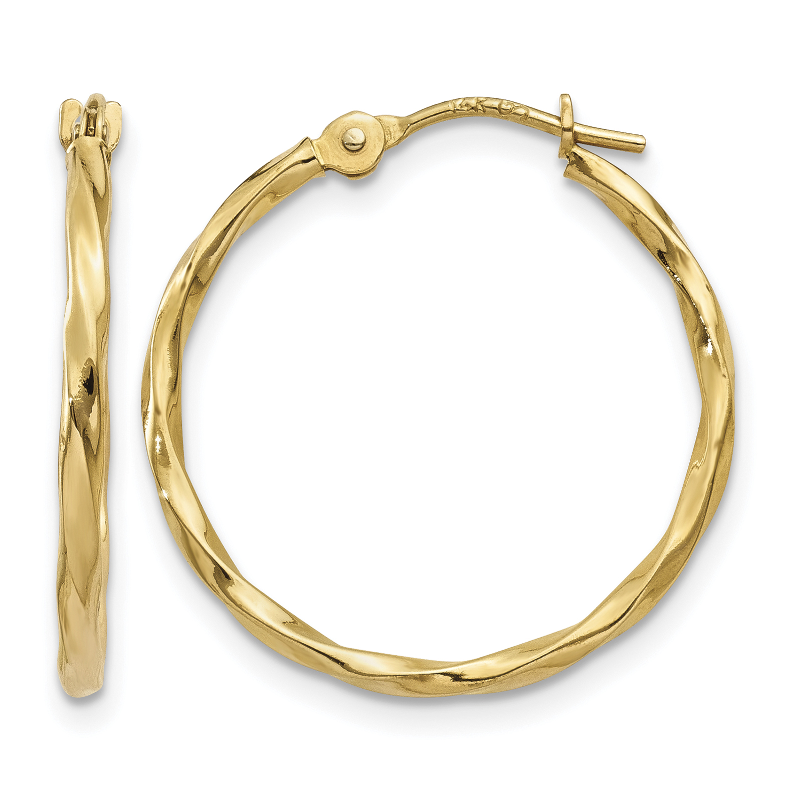 14k Twist Hoop Earrings (YE1502)