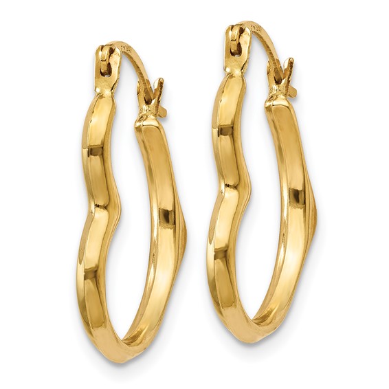 Gold Heart Shaped Hoop Earrings