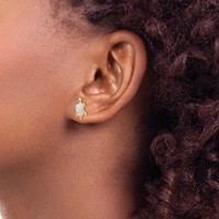 14K White Crystal Turtle Post Earrings view 3