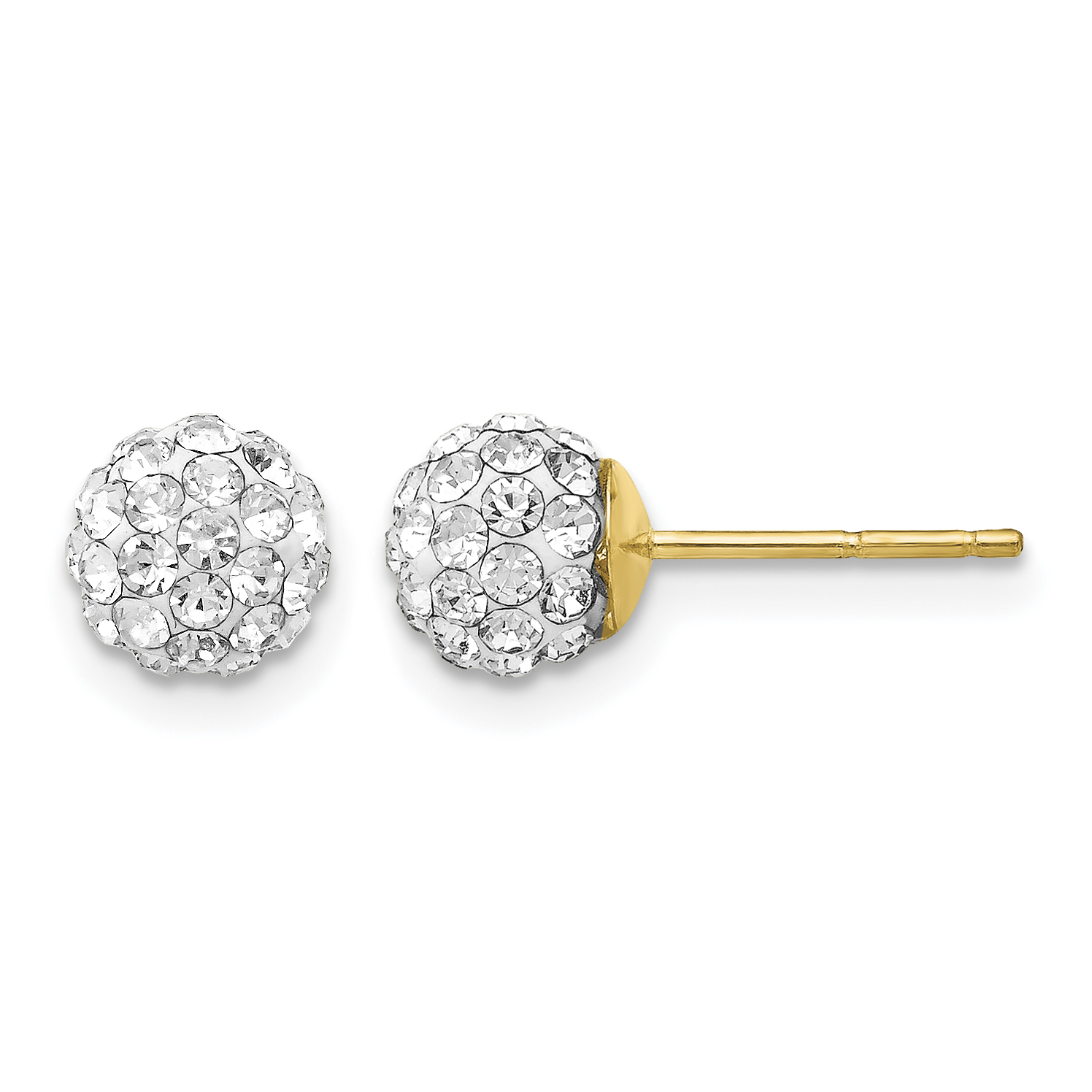 14k Post 6mm Crystal Ball Earrings (YE1546)
