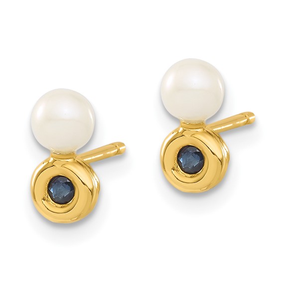 14ky Freshwater Cultured Pearl & CZ Earrings