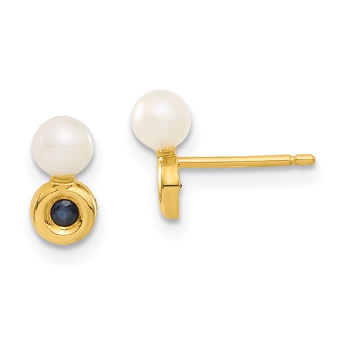 14ky Freshwater Cultured Pearl & CZ Earrings