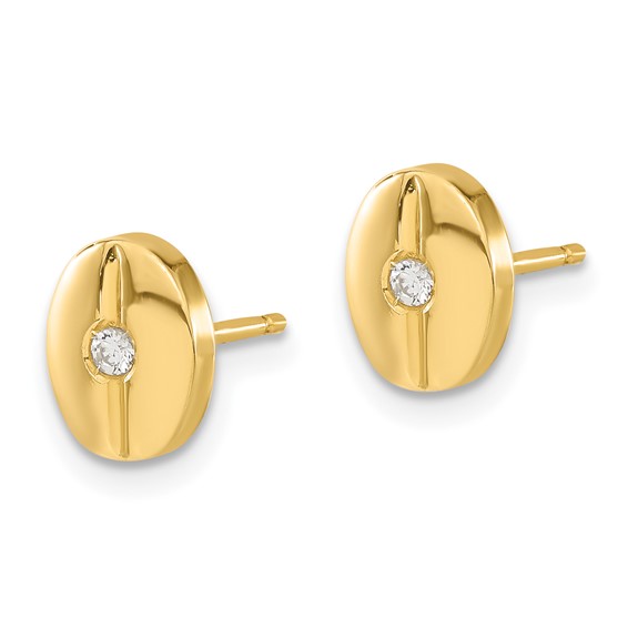 14ky Polished CZ Fancy Post Earrings