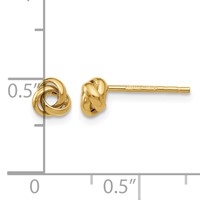 14K 5mm Yellow Gold Polished Love Knot Post Earrings view 4