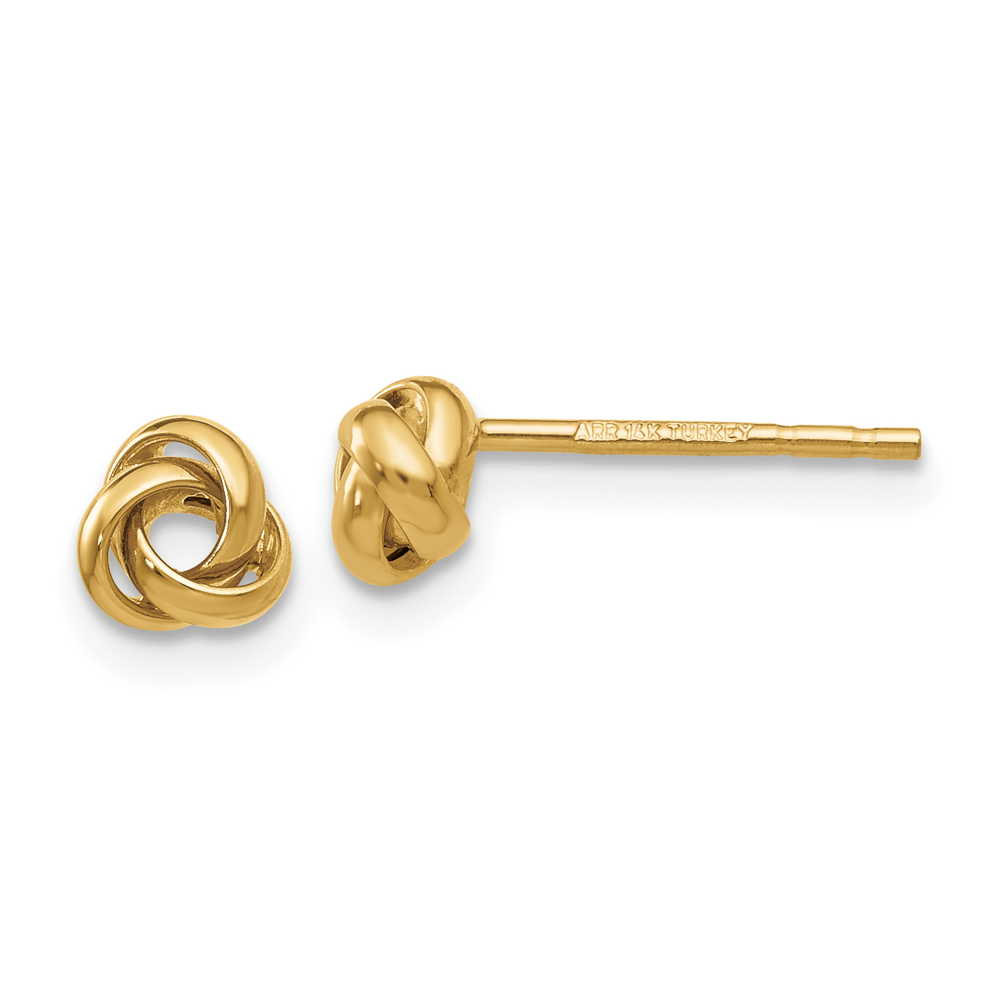 14k Polished Knot Post Earrings (YE1639)