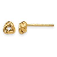 14K 5mm Yellow Gold Polished Love Knot Post Earrings view 1