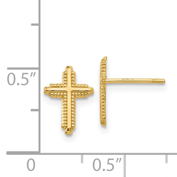 Gold Cross Post Earrings