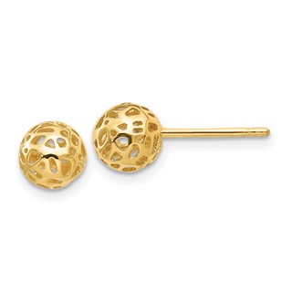 Gold Cut-out Boll Post Earrings