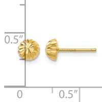 14K 5mm Yellow Gold Polished Diamond-cut Half Ball Post Earrings view 4