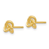 14K Yellow Gold Polished Small Trinity Knot Post Earrings view 2