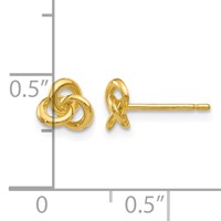 14K Yellow Gold Polished Small Trinity Knot Post Earrings view 4