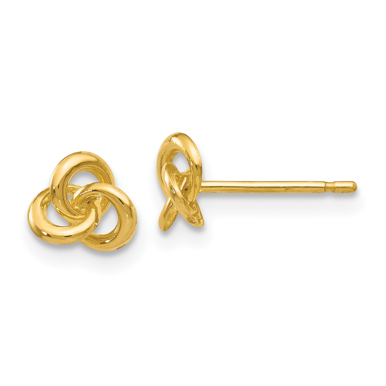 14k Polished Trinity Knot Post Earrings (YE1707)
