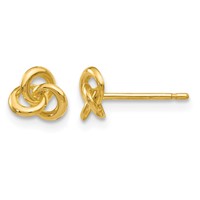 14K Yellow Gold Polished Small Trinity Knot Post Earrings view 1