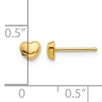 14K Polished Heart Post Earrings view 4