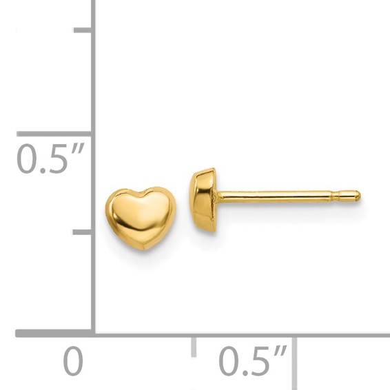 14k Polished Heart Post Earrings