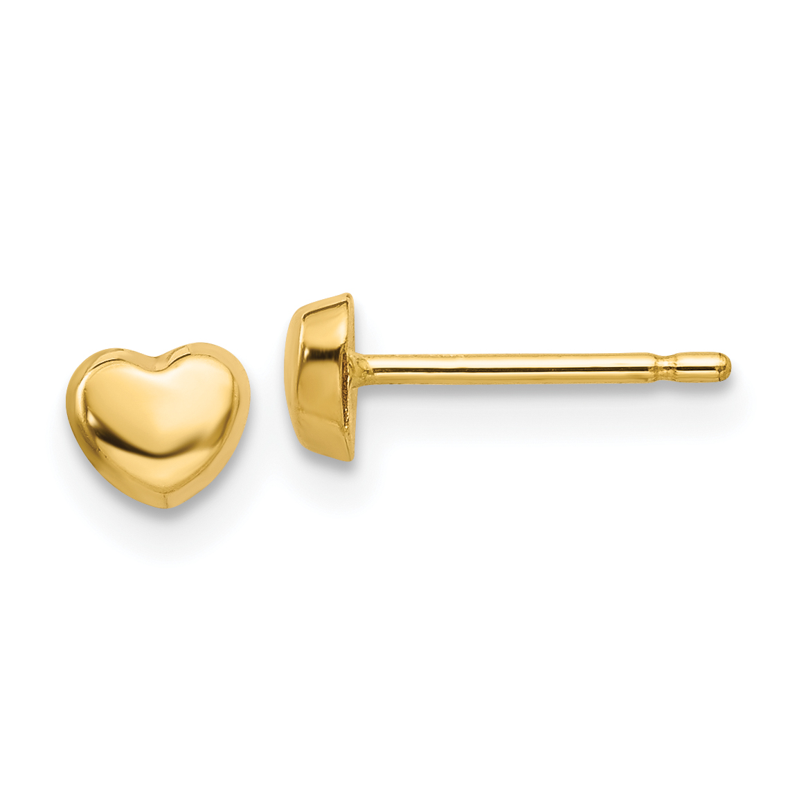 14k Polished Heart Post Earrings (YE1739)