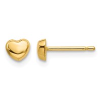 14K Polished Heart Post Earrings view 1