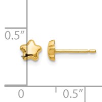14K Polished Small Star Post Earrings view 4