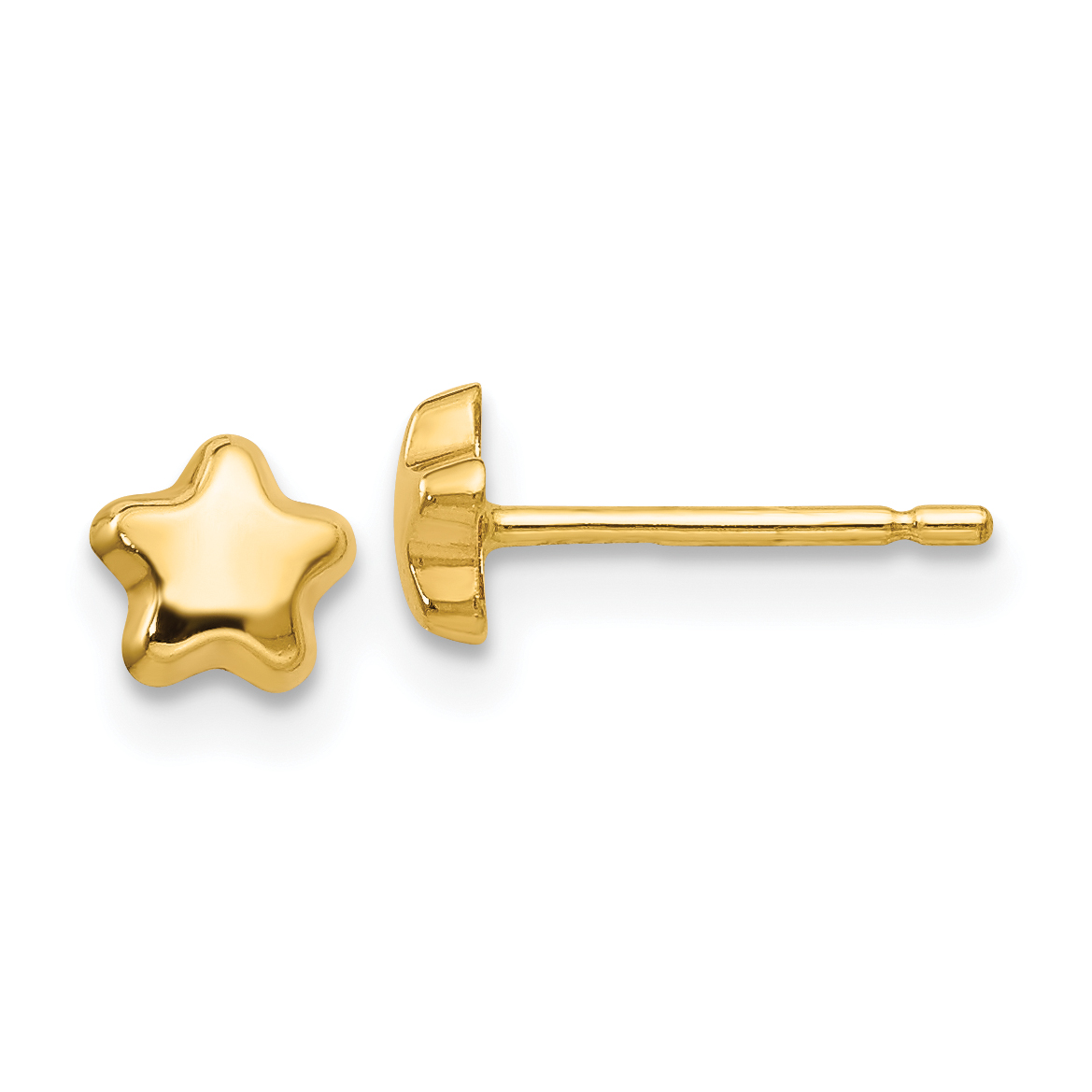 14k Polished Star Post Earrings (YE1746)