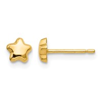 14K Polished Small Star Post Earrings view 1