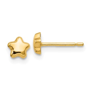 14k Polished Small Star Post Earrings