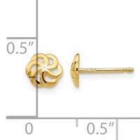 14K Yellow Gold Polished Flower Post Earrings view 4