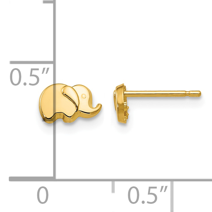 14k Polished Elephant Post Earrings YE1759 detailed image 4
