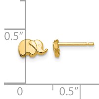 14K Yellow Gold Polished Elephant Post Earrings view 4