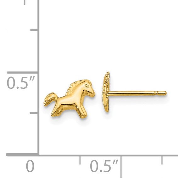 14k Polished Horse Post Earrings
