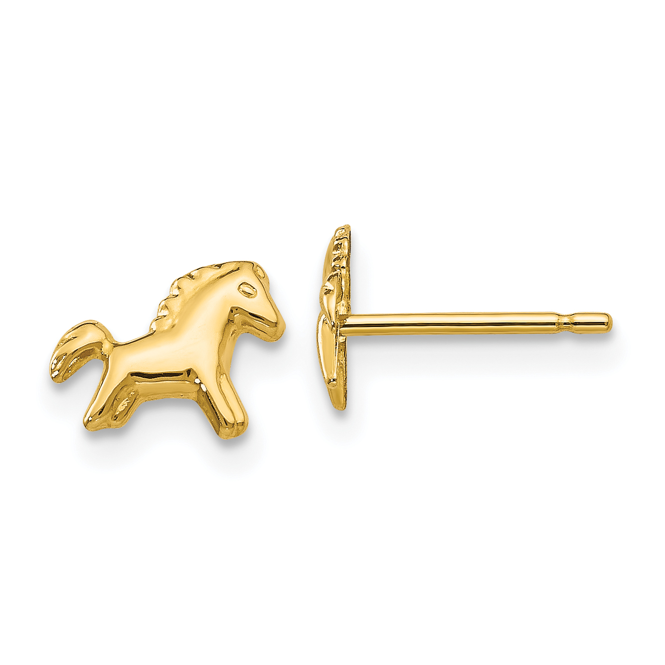 14k Polished Horse Post Earrings (YE1760)